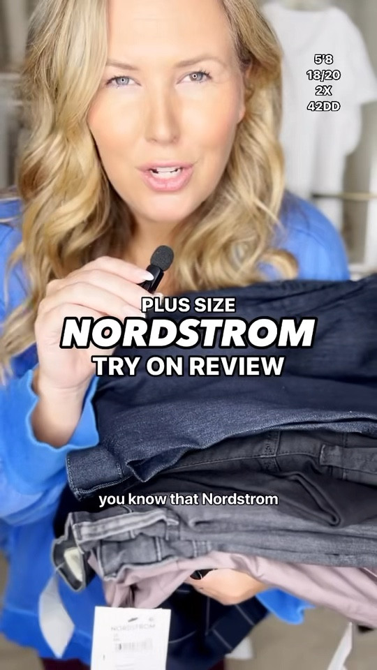 Plus Size Nordstrom Try On Review
1. These pj shorts actually fit me in the 2X wonderfully, but the top is way too tight around my hips. If you have a tummy or hips like mine, size up! 
2. These are seriously great pjs that don’t shrink and are super comfortable. I don’t mind a shorter short for pajamas, so I got my regular 2X, but if you want more length, size up! Linked similar. 
3. I sized up to the 20 in these, and think that was a good choice, so if you’re in between sizes, size up! There’s decent amount of stretch, but not too much. Love them! 
4. I got this shirt from the Nordstrom sale last year and I still love it! It runs true to size - I’m in the 2X! 
5. These booties are easy to get on and off, have a nice sturdy block heel, and they look great with lots of cuts of denim! 
6. Since these Madewell Kick Flare Jeans are a mid-rise, I sized up to the 20, and they were still a little hard to zip as a typical high-rise fan.
7. These sneakers come in several colors and are super comfortable. They are perfect for when you wanna be a little more elevated while still comfy and casual. 
8. I have had these work pants for a year. I love them so so much. They run a little bit generous - I have them in my regular size 18 and there’s plenty of room. 
9. I am always looking for a good classic works shoe flat you can wear all day long without sacrificing comfort for style. These are a win!
10. These jeans are very comfortable to put on, the waist has a little bit of compression to make you feel extra secure, and they are stretchy but not too stretchy. If you’re in between sizes size up, I am in the 20! 
11. This might just be the most perfect work dress I have ever tried on! It runs true to size, maybe even a little bit generous. 
12. You really do get what you pay for, especially with heels. These are the most comfortable heels I’ve ever put on. For real. If you’re on your feet all day and you need dressy shoes, these are worth the investment!

#LTKPlusSize #LTKSaleAlert #LTKxNSale