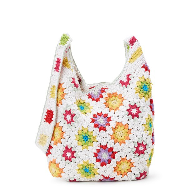 No Boundaries Juniors Festival Crochet Hobo Bag, Multi - Walmart.com | Walmart (US)