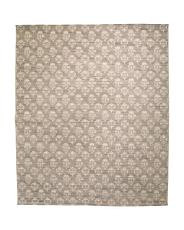 Made In Egypt 8x10 Wool Blend Floral Block Print Area Rug | TJ Maxx