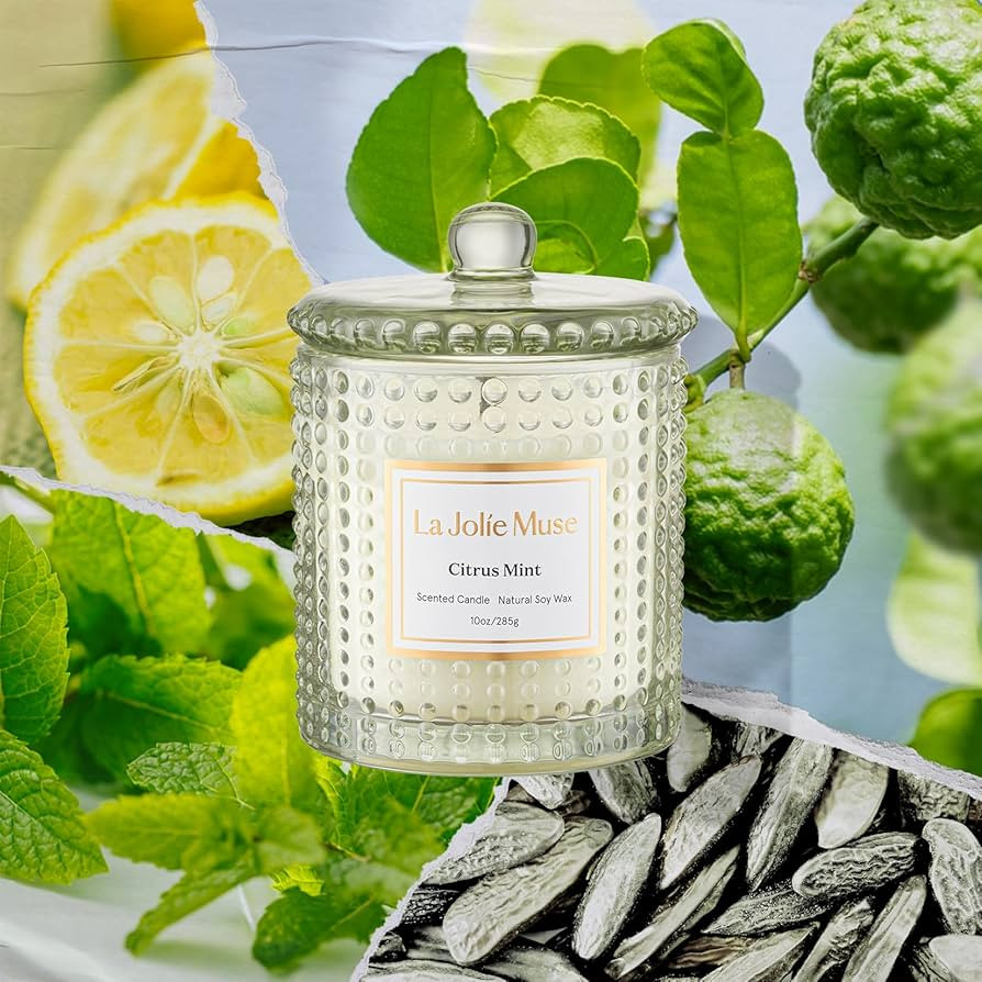 LA JOLIE MUSE Citrus Mint Candle, Candles for Home Scented, Luxury Eucalyptus Candles Gifts for W... | Amazon (US)