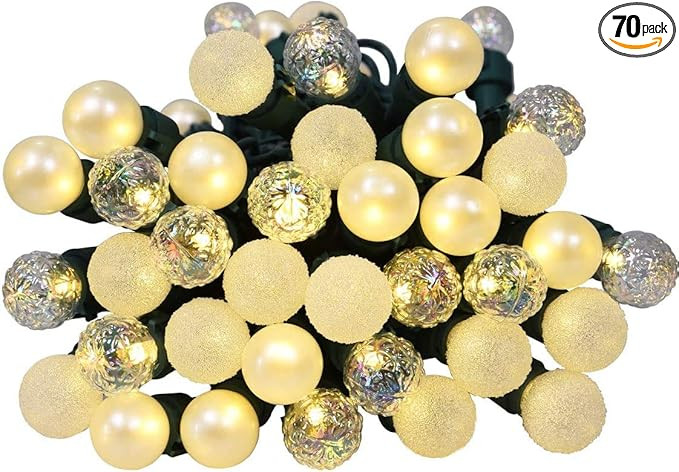 Globe String Lights, 70 LED Mix-Ball Fairy Lights Plug in UL Listed Christmas Tree Lights 19Ft Ch... | Amazon (US)
