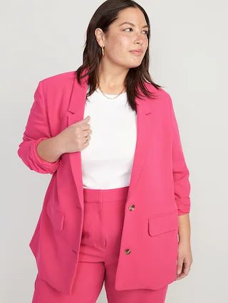 Crepe Suit Blazer for Women | Old Navy (US)