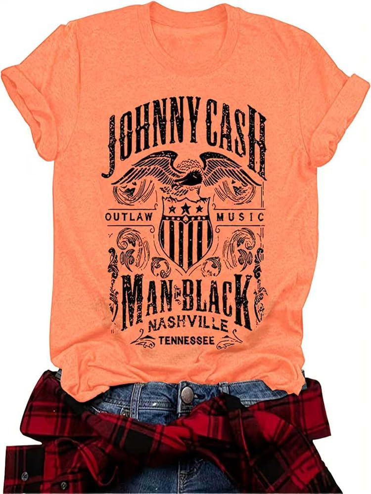 Women Crew Neck Vintage Graphic Tees Summer Short Sleeve Country Music Party Retro Loose Tee Tops | Amazon (US)