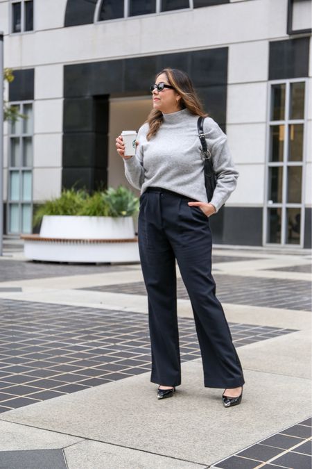 fall office style, black Abercrombie trousers, fall outfit

#LTKstyletip #LTKworkwear #LTKSeasonal