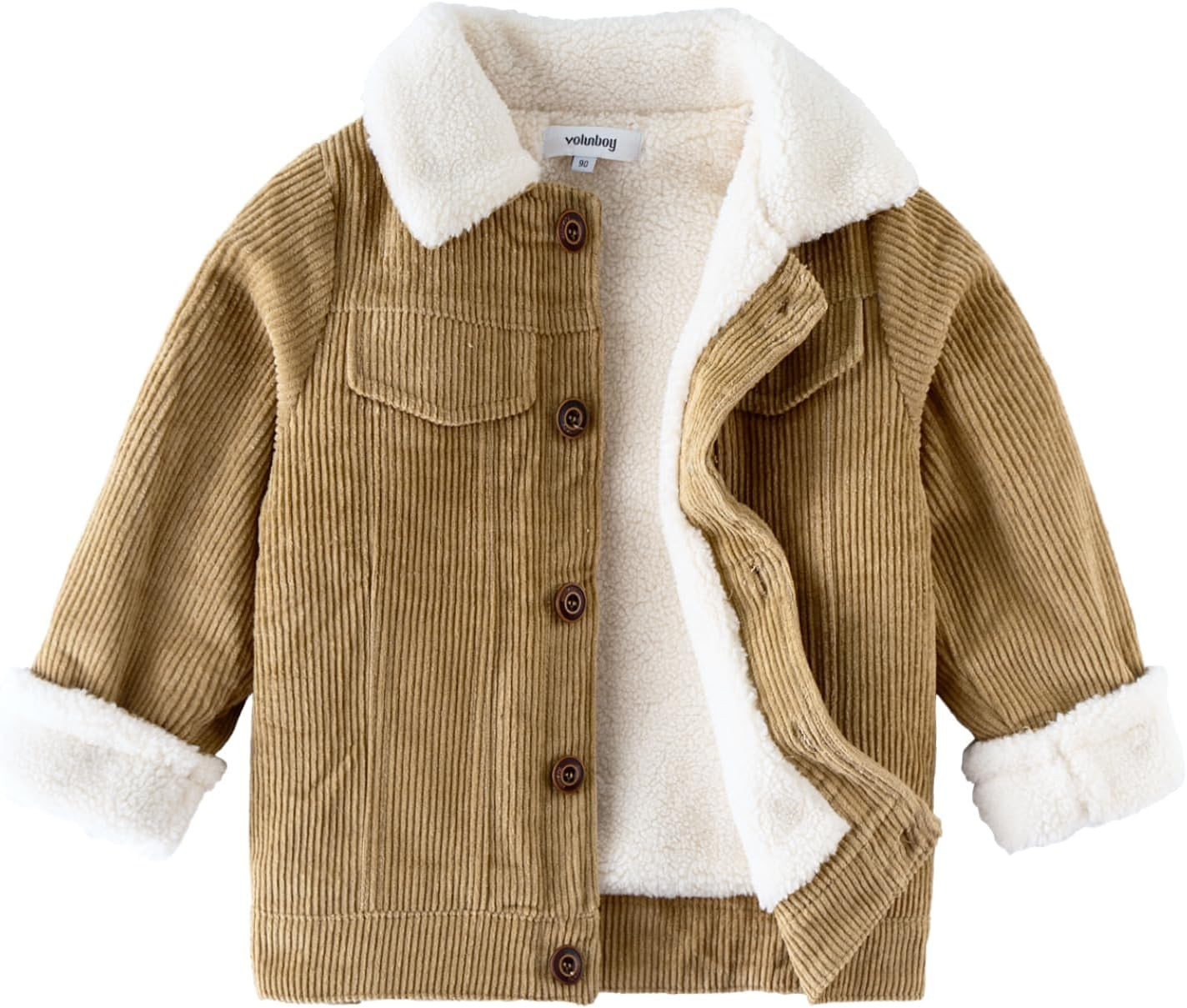 Baby Boy Winter Corduroy Sherpa Fleece Jacket | Amazon (US)