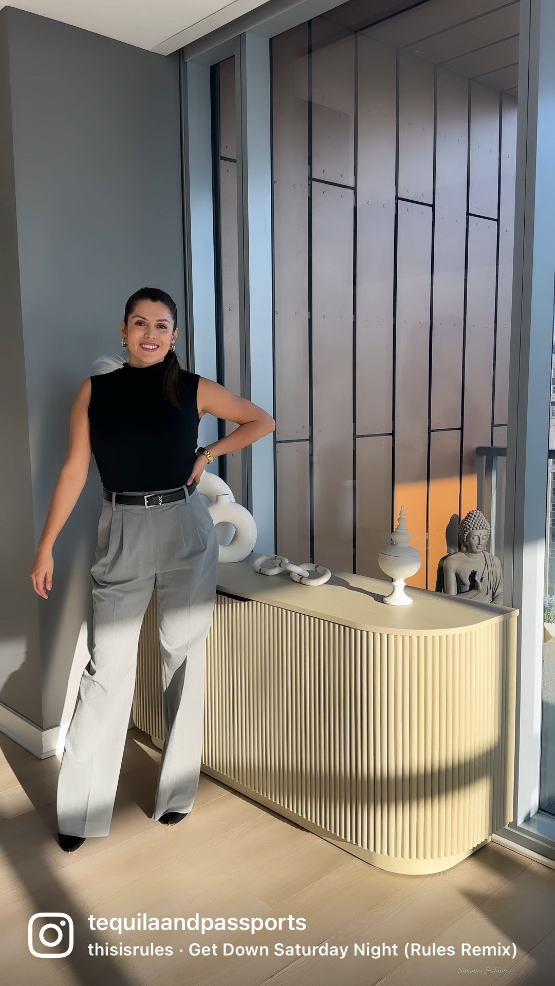 Gray trousers 
Summer top 
Spring top 
Favorite daughter 

#LTKSeasonal #LTKstyletip