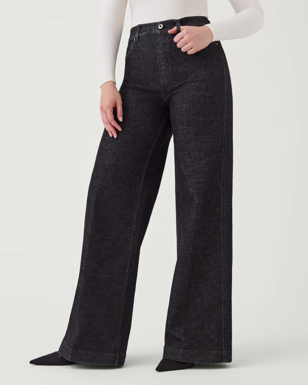Wide Leg Jeans, Charcoal | Spanx