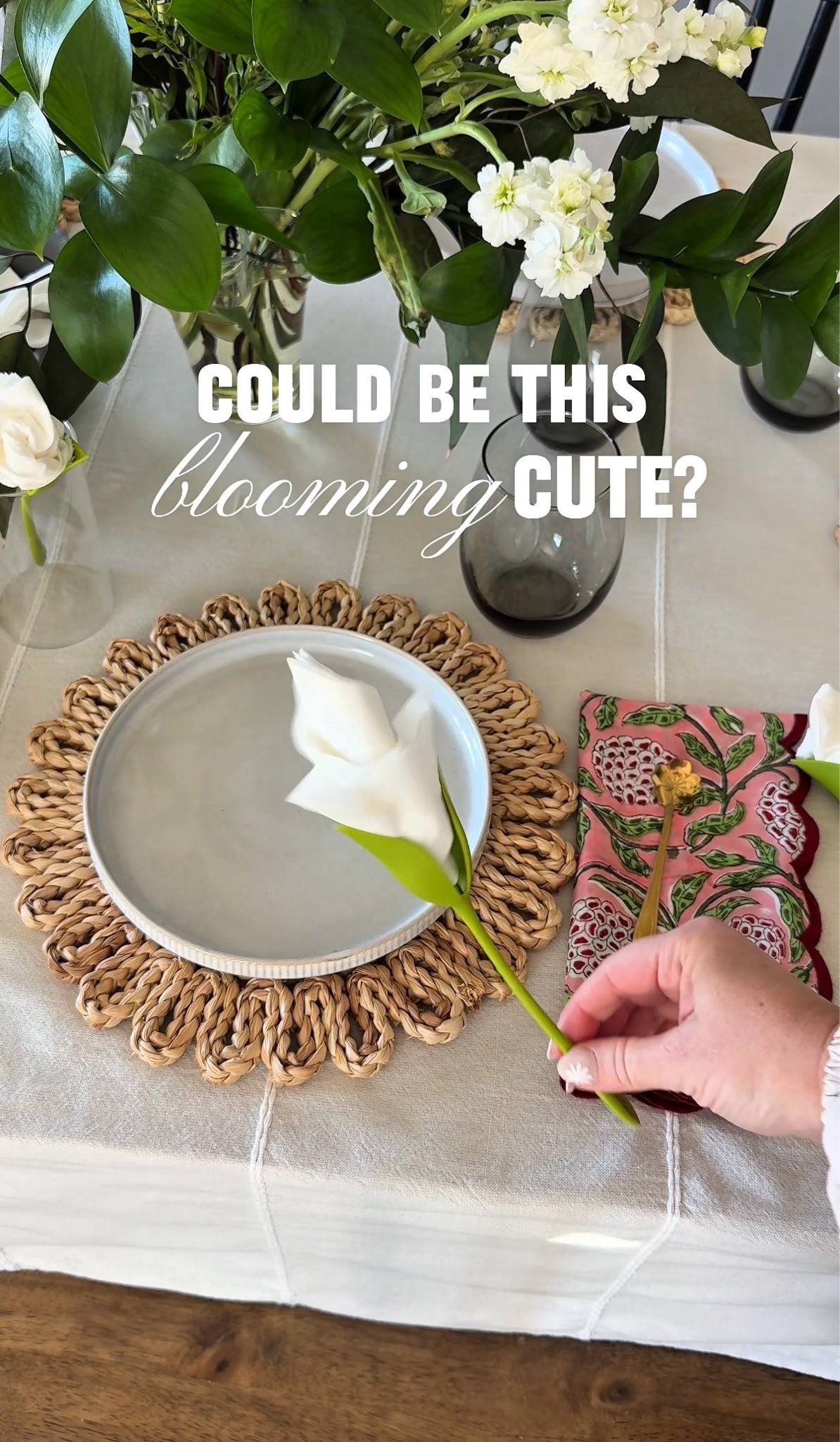 A little more whimsy… even for your paper napkins 🌷 these little Amazon stems turn any napkin into 4 different flower options! Suddenly wanting to host a garden party over here 😍

Flower napkin holder, floral tablescape idea, hosting finds, table setting hack, Amazon kitchen gadgets

#LTKHome #LTKfoodie