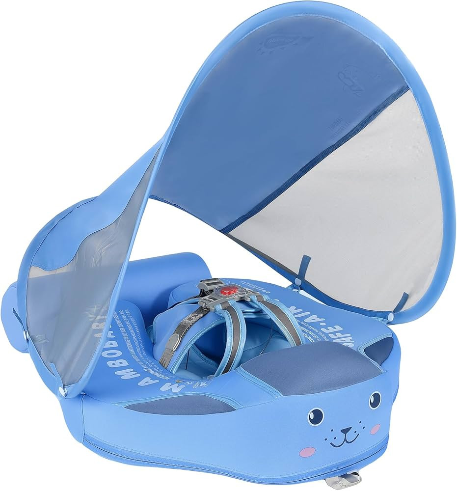 Mambobaby Float with Canopy and Tail New Upgraded Non-Inflatable Baby Pool Float Mambo Float Swim... | Amazon (US)