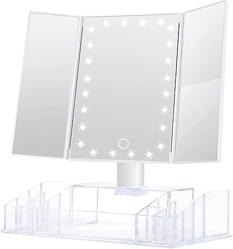 GULAURI Makeup Mirror - Lighted Makeup Mirror with Lights and Magnification, 3x/2x Magnifying, Tr... | Amazon (US)