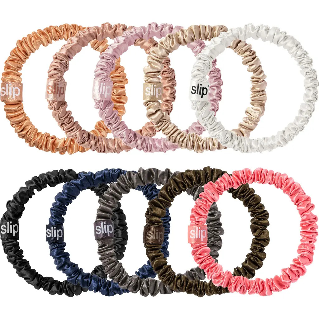 slip Pure Silk 10-Pack Skinny Scrunchies (Nordstrom Exclusive) $100 Value in Assorted Colors at Nordstrom | Nordstrom