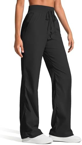 G4Free Lightweight Women's Straight Leg Workout Pants Ruched Drawstring Joggers with Pockets Casu... | Amazon (US)