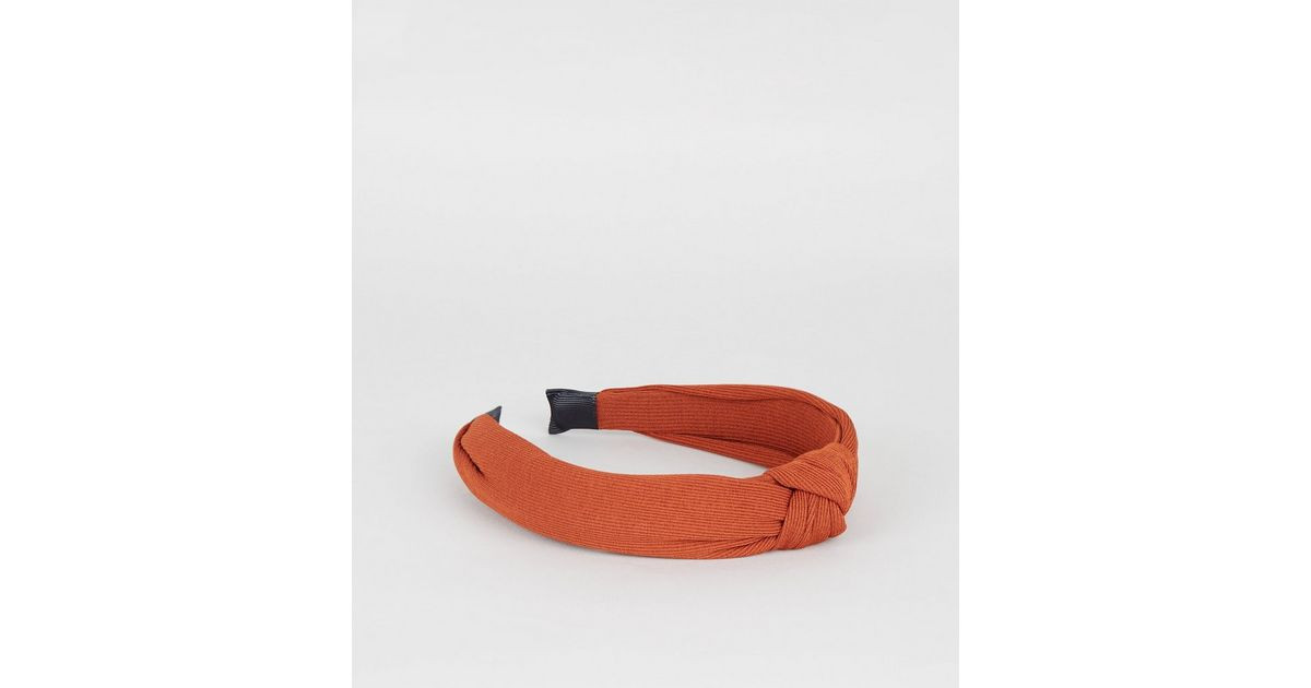 Rust Ribbed Knot Headband
						
						Add to Saved Items
						Remove from Saved Items | New Look (UK)