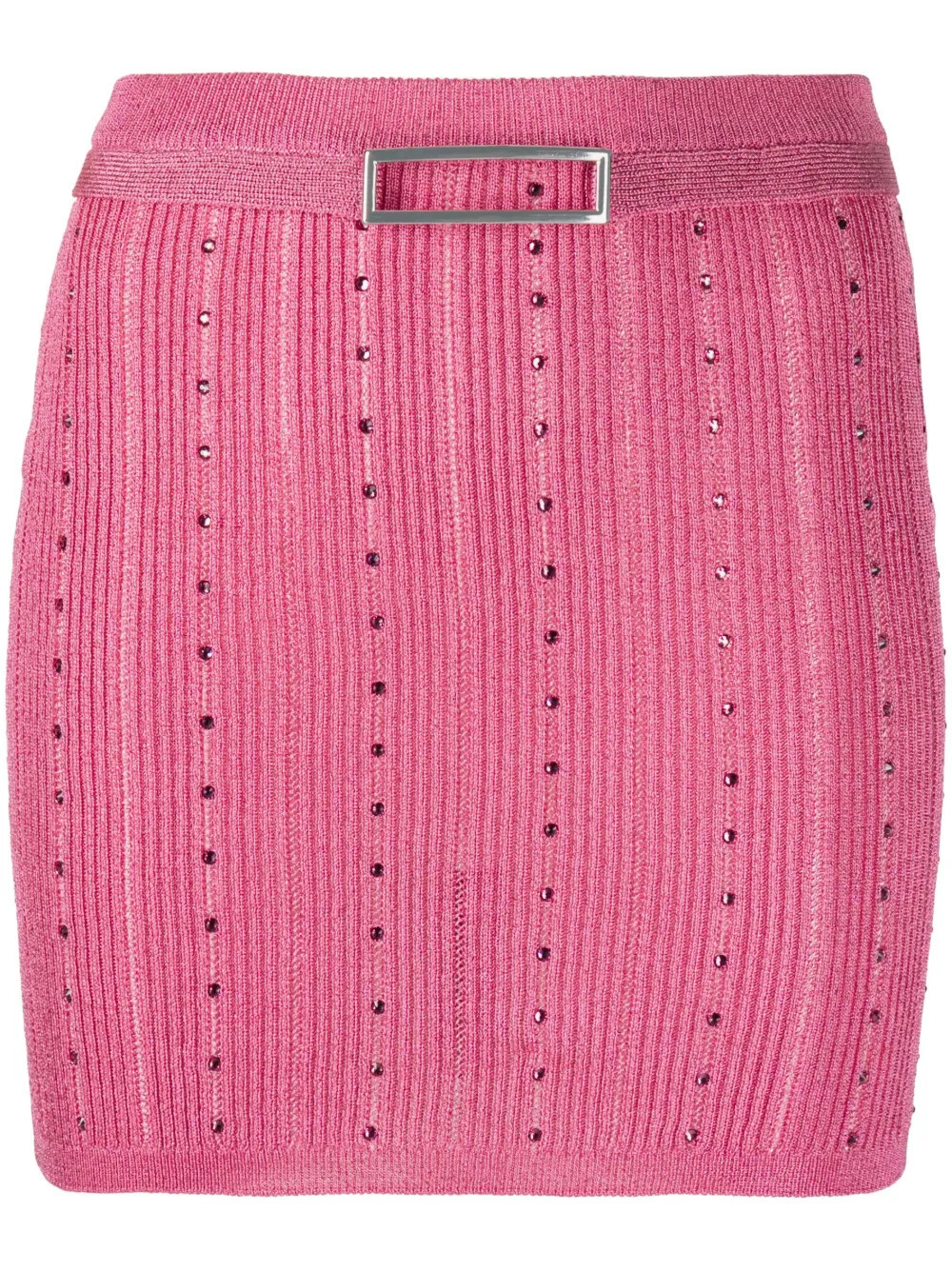 Alessandra Rich embellished knitted miniskirt - Pink | Farfetch Global