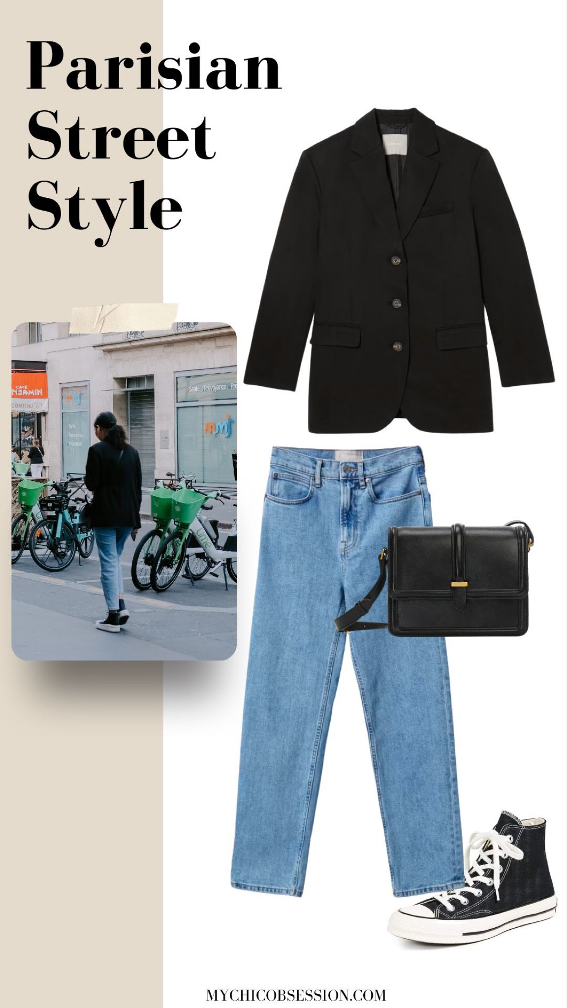 For a casual fit styled with a blazer, try a pair of slim jeans, a black blazer, and black Converse high tops.

#LTKSeasonal #LTKstyletip