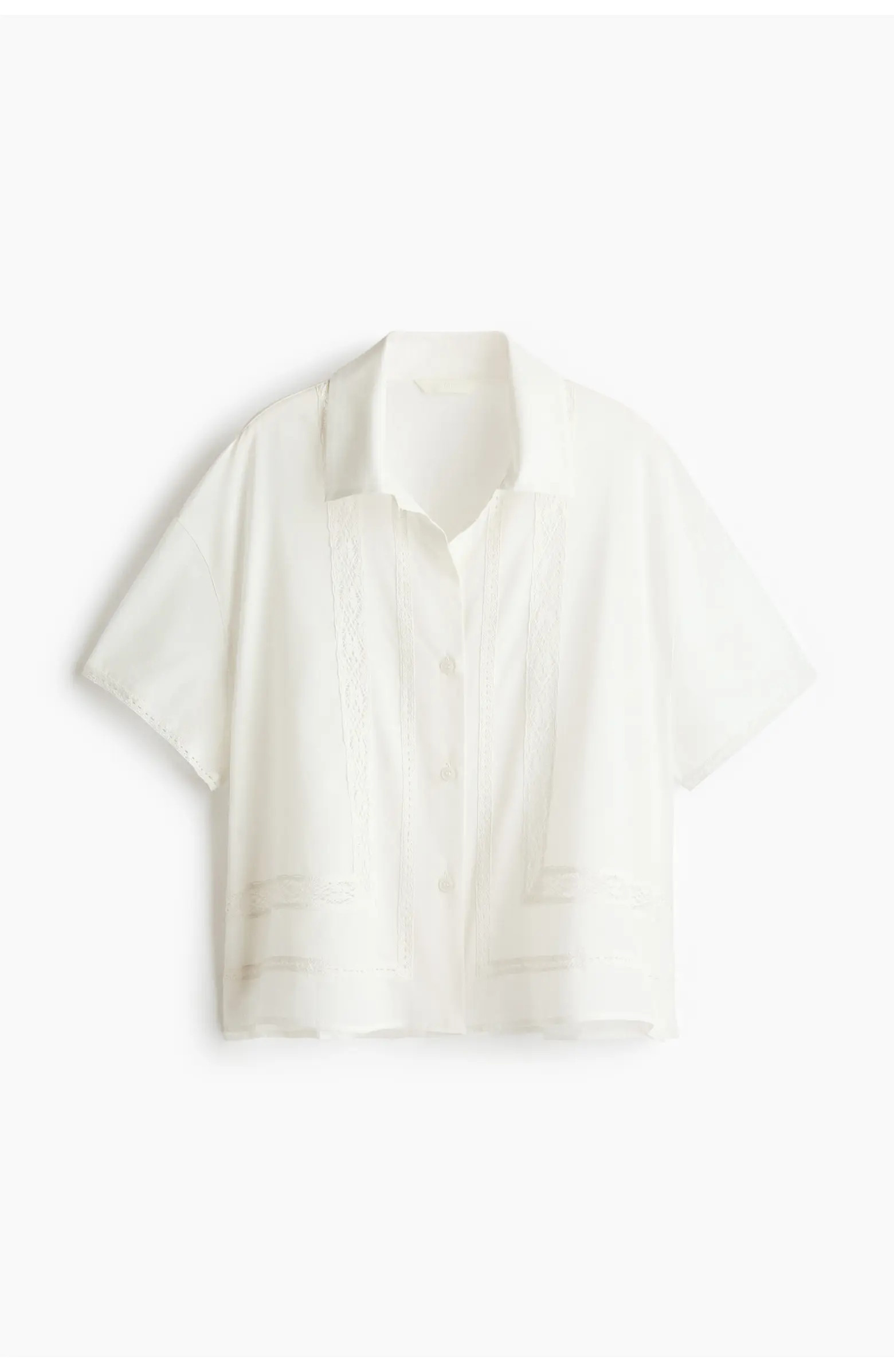 H&M Lace-trimmed Beach Shirt | Nordstrom | Nordstrom