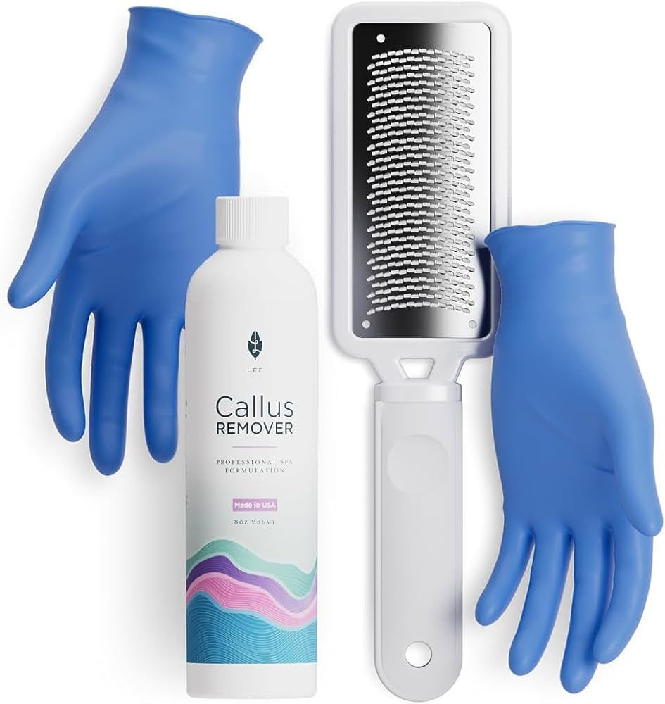 Lee Beauty Professional Callus Remover Extra Strength Gel (8 Oz) and Foot Rasp Spa Kit | Amazon (US)