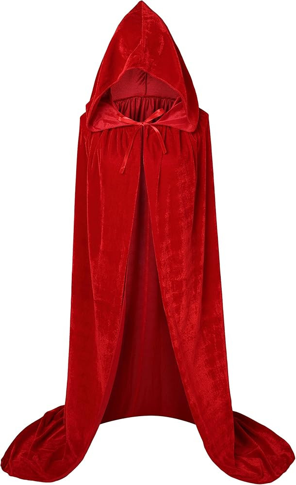 VGLOOK Unisex Adult Extra Long Hooded Thicker Velvet Halloween Costumes Cloak Cape 63inch | Amazon (US)