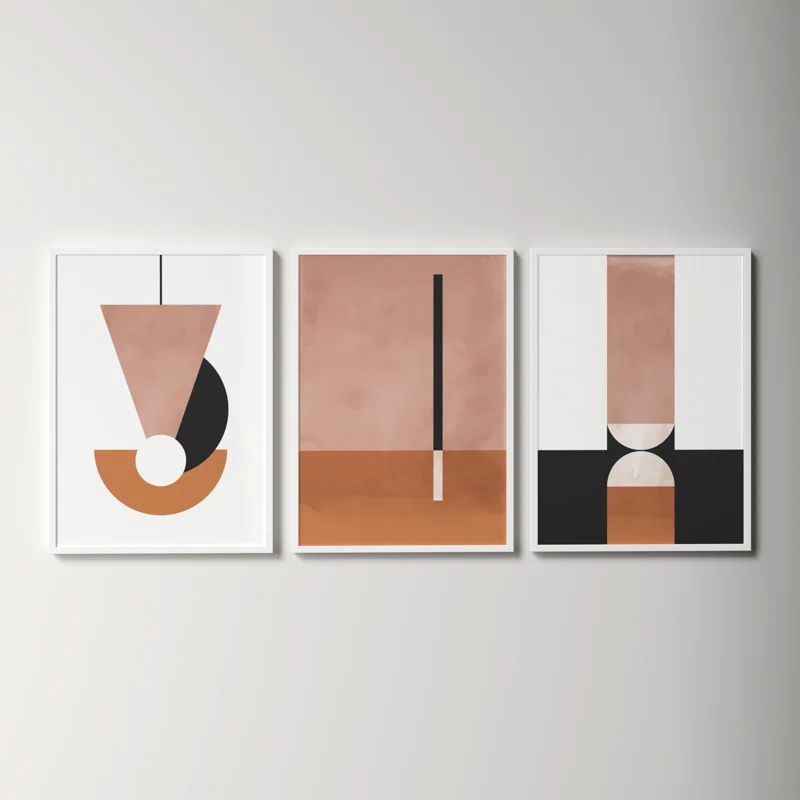 Senna Venice Abstract Trio  - set of 3  by Alexander Ginzburg Framed Wall Art Prints | Wayfair North America