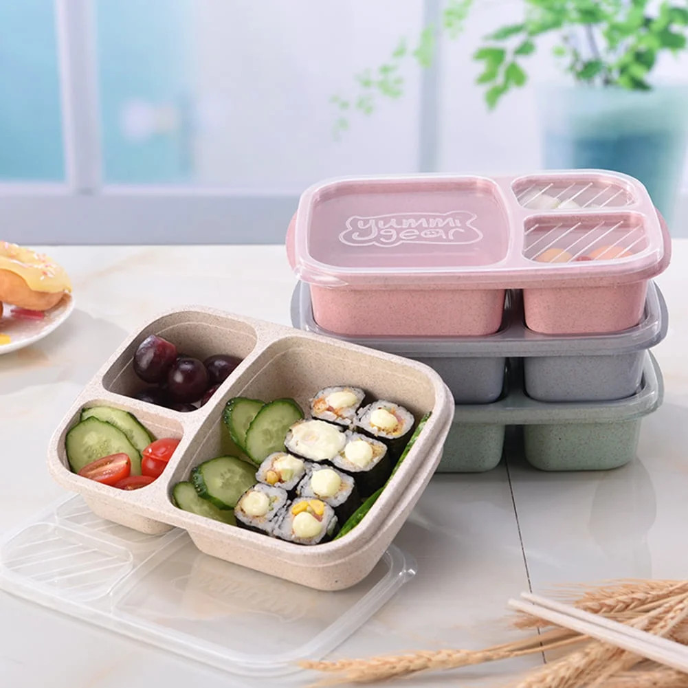 Midewhik Airtight Bento Lunch Box Containers Kids & Adults; Leakproof Meal Prep Container with 3 ... | Walmart (US)