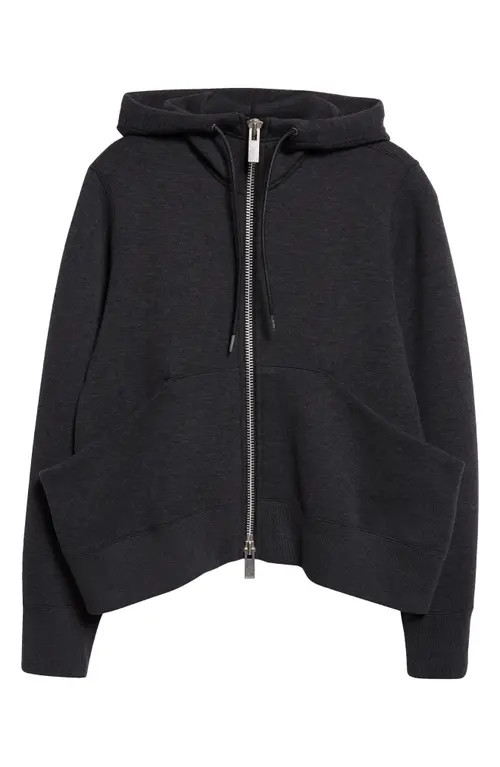 Sacai Sponge Sweat Zip Hoodie in Charcoal Grey at Nordstrom, Size 1 | Nordstrom