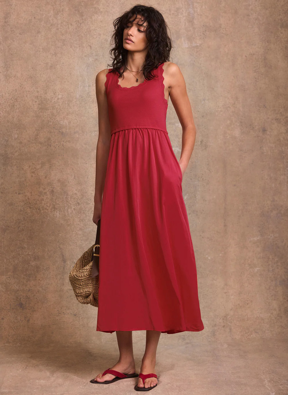 SHOP THE LOOKRed Scallop Trim Midi Dress£99.00Colour: RedSize Guide
  
Choose your sizeChoose yo... | Mint Velvet