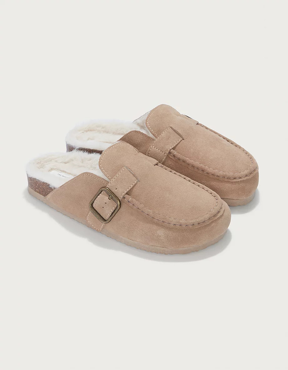 Suede Moccasin Corkbed Slipper | The White Company UK & ROW