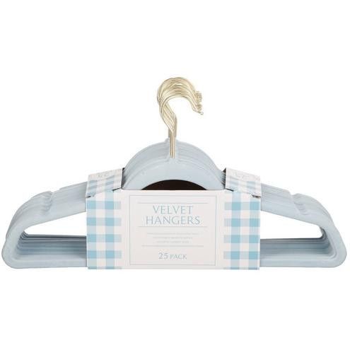 25 Pk Velvet Hangers - Blue-Blue-9423825342340   | Burkes Outlet | bealls