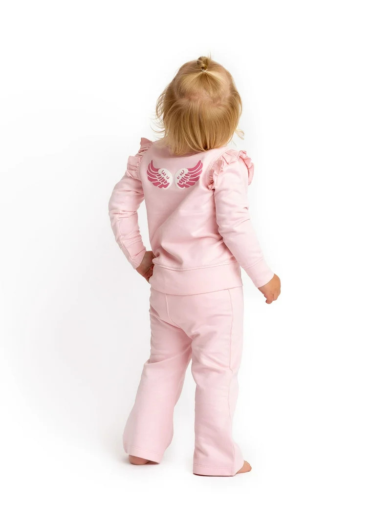 Paris Hilton x Monica + Andy Organic Cotton Baby Ruffle Sleeve Tracksuit, Sizes 0/3 Months-5T | Walmart (US)