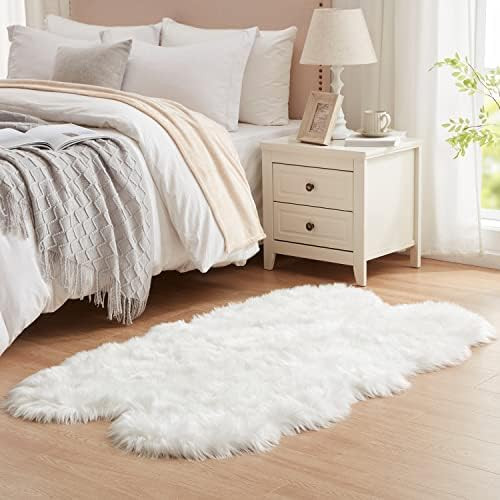 Faux Fur Area Rugs for Bedroom-3x5 Feet Anti-Slip Fluffy Rug High-Density Cushion Plush Carpet Ultra | Amazon (US)