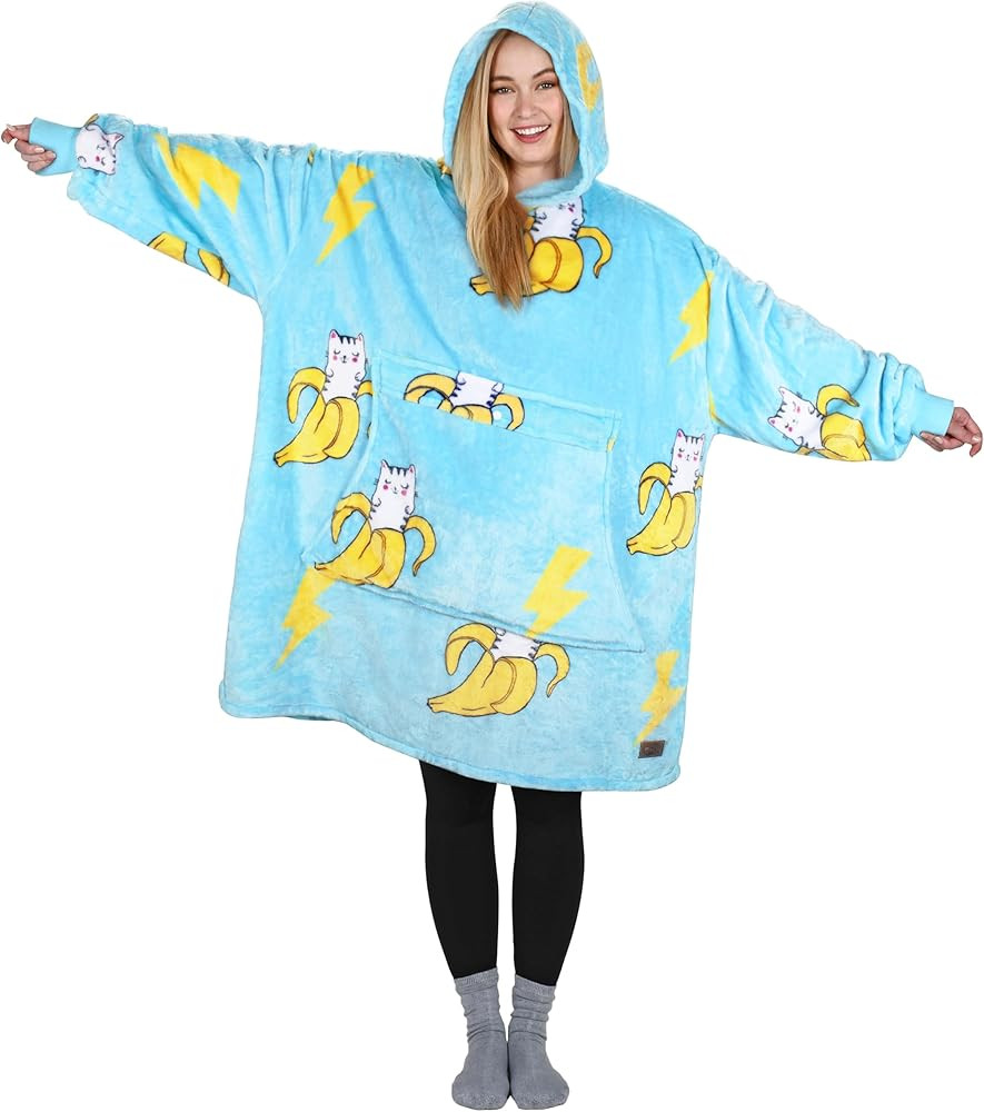Catalonia Oversized Blanket Hoodie Sweatshirt, Fleece Pullover with Large Front Pocket, for Adult... | Amazon (US)