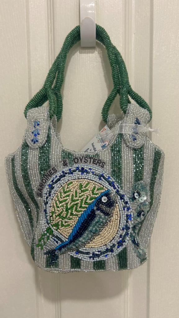 India Beaded Sequin Bag Sardines Oysters Striped New Release NWT | eBay | eBay US