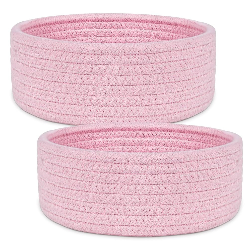 ABenkle 2 Pack Small Baskets, Cotton Rope Woven Basket, Cute Mini Tiny Storage Baskets, Decorativ... | Amazon (US)