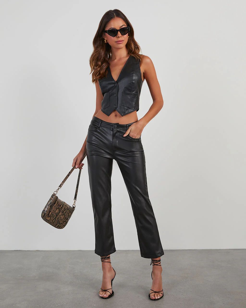 Mimi Faux Leather Kick Flare Pants | VICI Collection