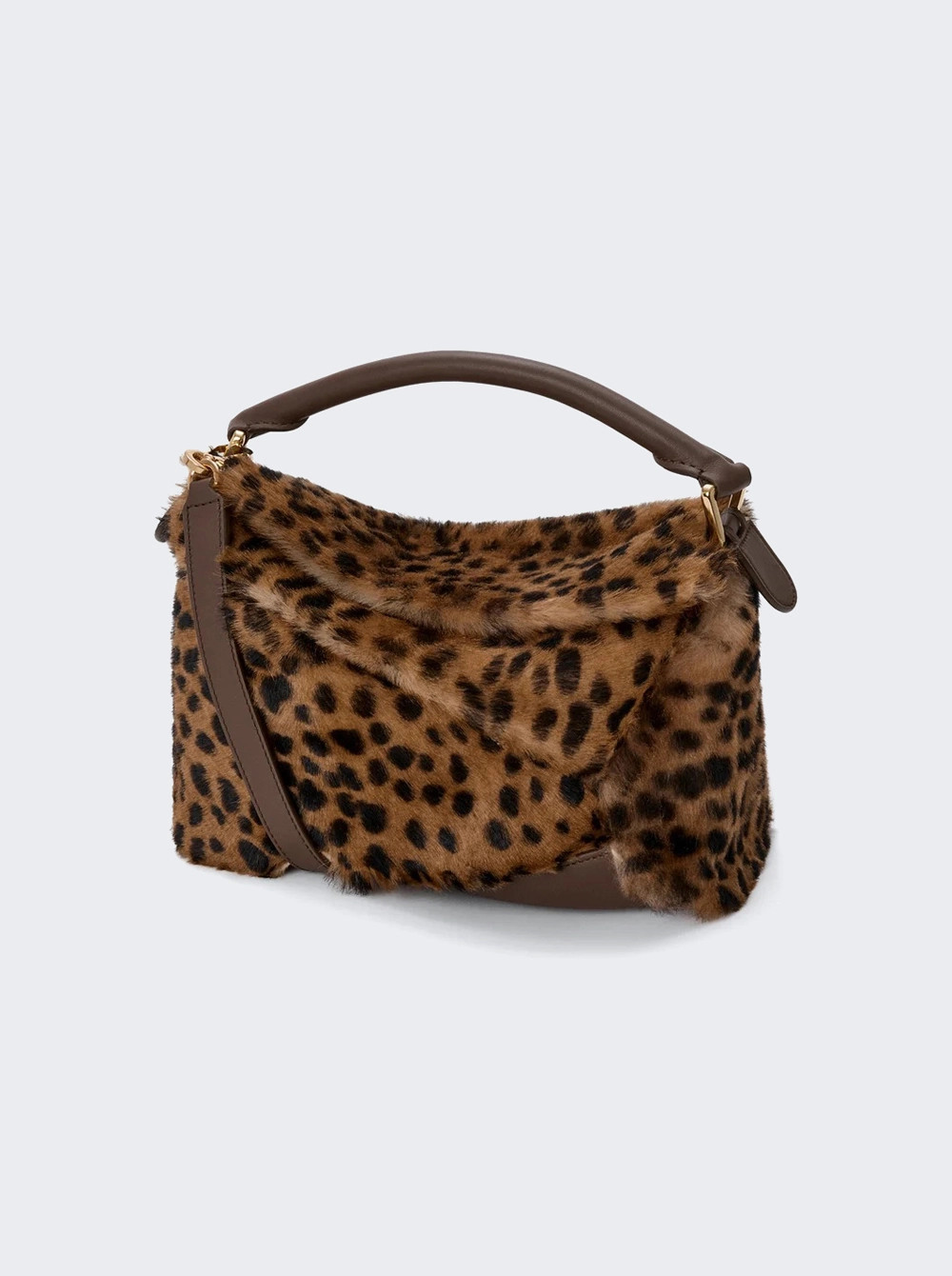 Small Puzzle Edge Bag Leopard Print Shearling  | The Webster | The Webster