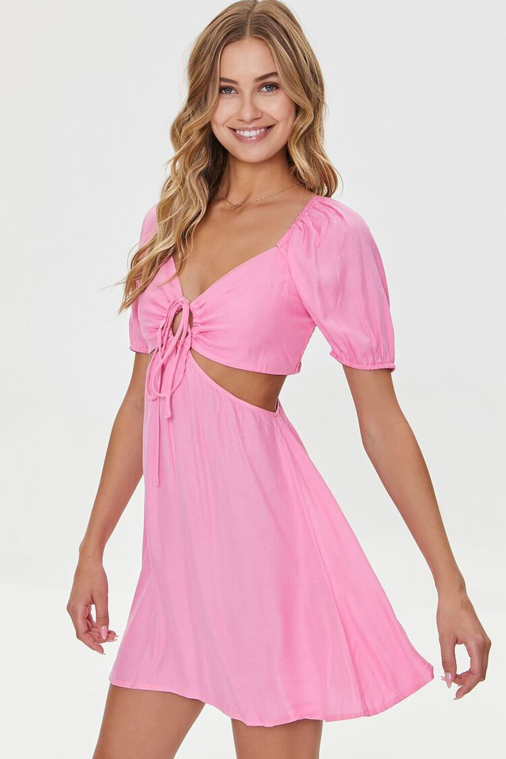 Cutout Puff-Sleeve Mini Dress | Forever 21 (US)