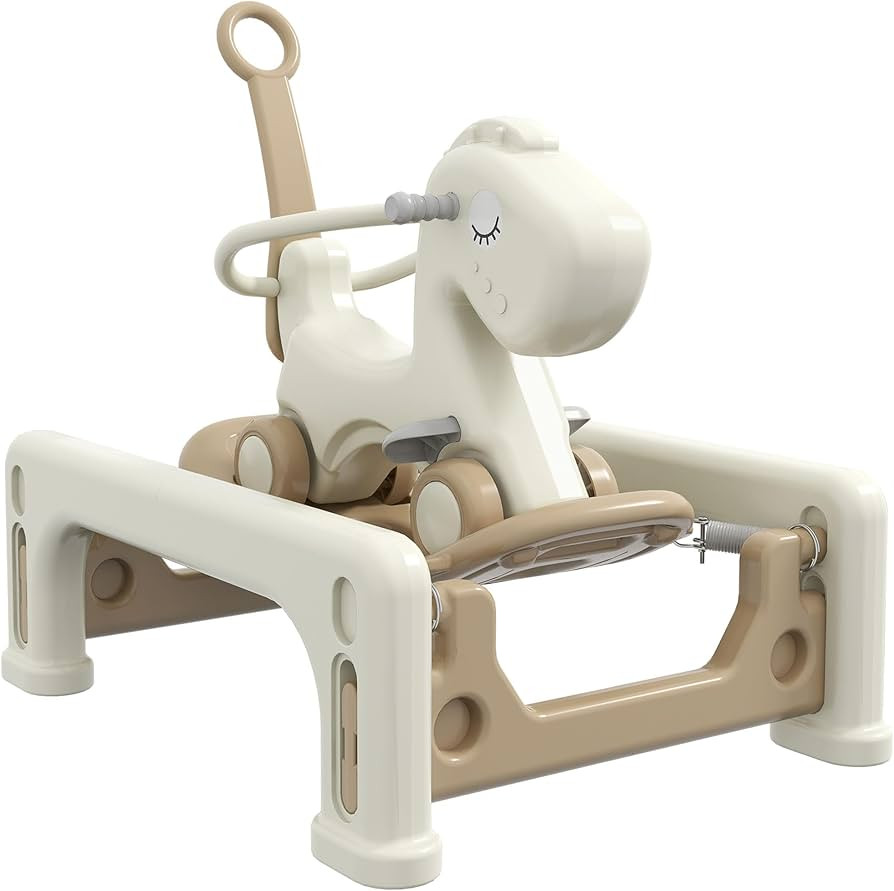 Qaba 5 in 1 Rocking Horse for Toddlers Years 1-6, Kids Spring Ride on Horse Balance Bike with Det... | Amazon (US)