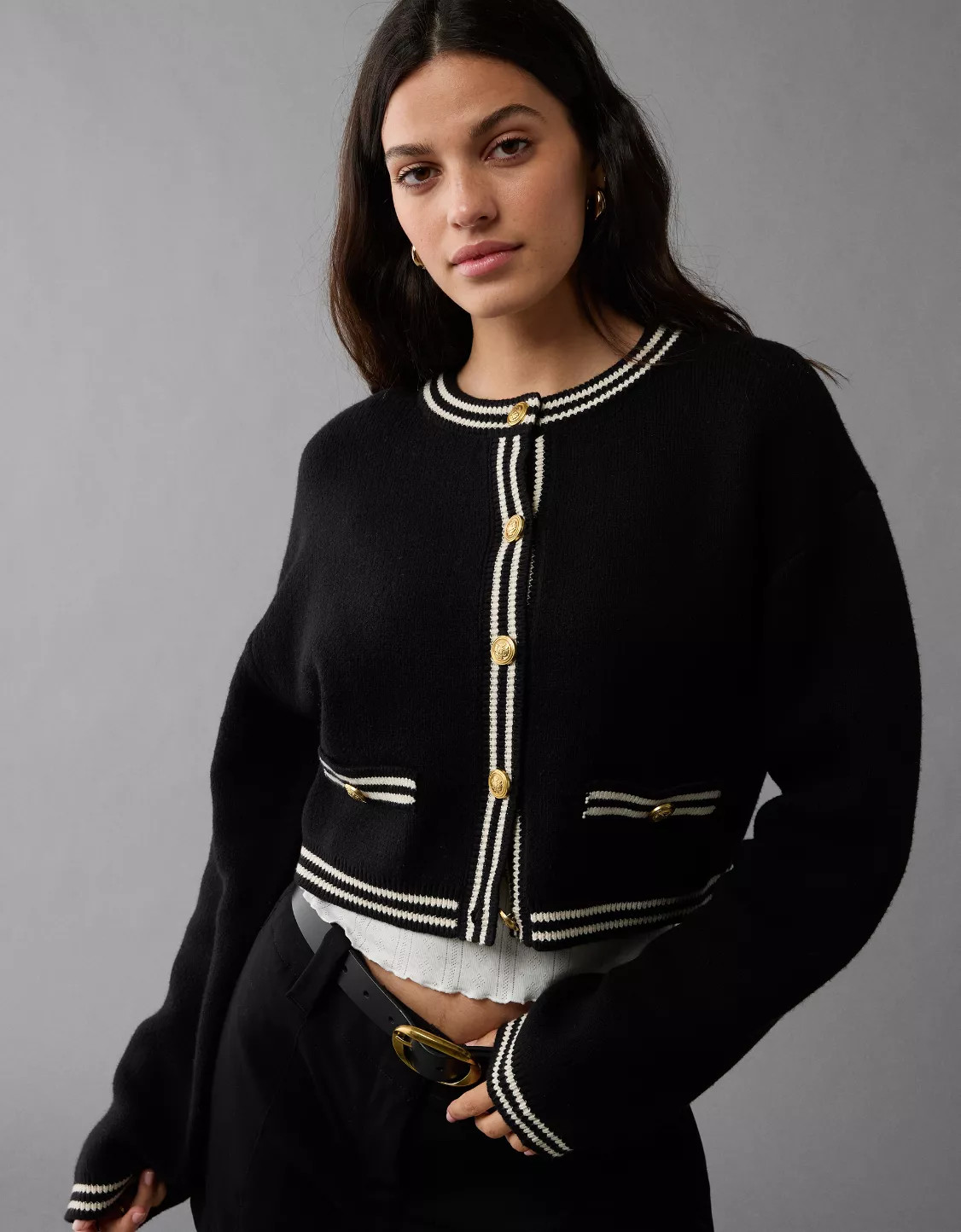 AE Button-Up Crew Neck Cardigan | American Eagle Outfitters (US & CA)