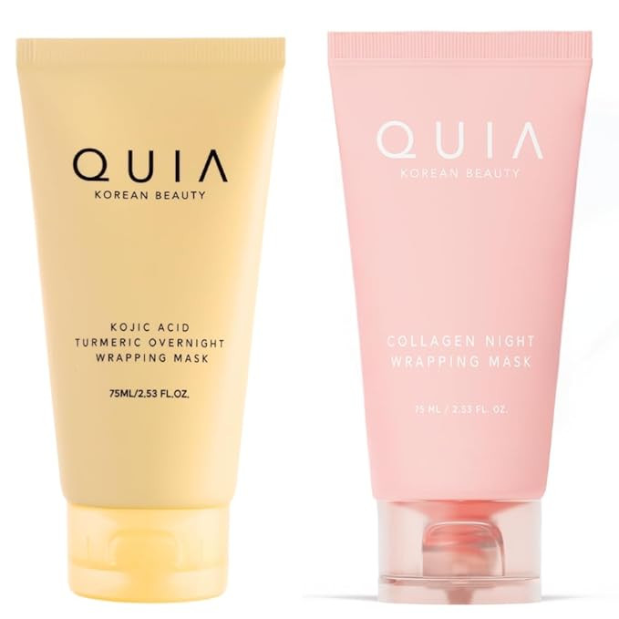 QUIA Collagen + Turmeric Overnight Wrapping Mask Duo – Firming and Hydrating Peel-Off Set for E... | Amazon (US)