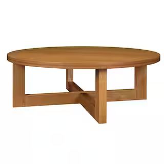 Regency Contracier 37 in. Medium Oak Medium Round Wood Coffee Table-HDCOWTC3713MO - The Home Depo... | The Home Depot