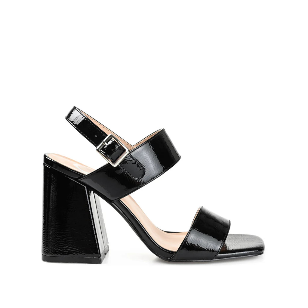 ADRAS STRAPPY BLOCK HEELS IN PATENT | Journee Collection