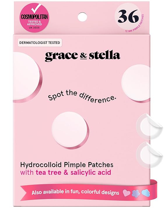 grace & stella Award Winning Pore Strip - Pimple Patches for Face - Hydrocolloid Acne Patches for... | Amazon (US)
