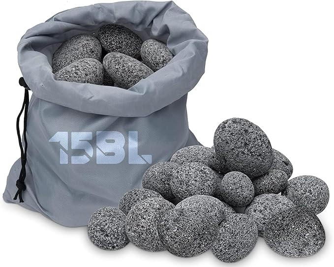Black Lava Rock for Fire Pit,2"-3" Natural Lava Stones for Gas Fire Pit and Fireplace(15-Pound) | Amazon (US)