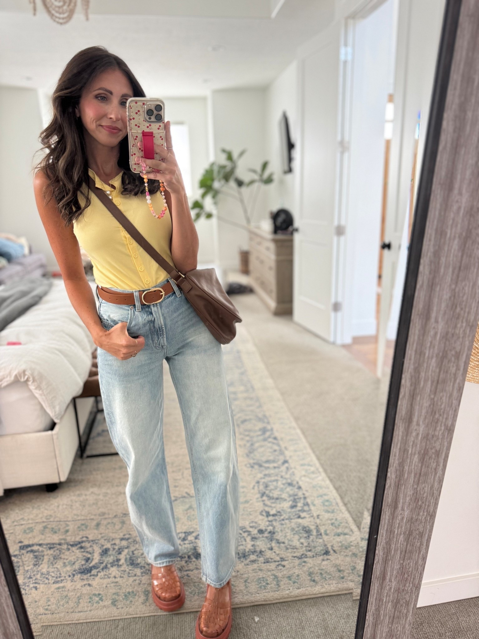 Subtle barrel jeans have my heart. These high waisted jeans from Pistola are probably my most loved jeans in my closet. The fit is just so good and they are so soft and high quality. Definitely worth the price IMO. Also, don’t underestimate the power of a belt, some cute shoes, and a bag to elevate an outfit!

#LTKItBag #LTKStyleTip #LTKShoeCrush