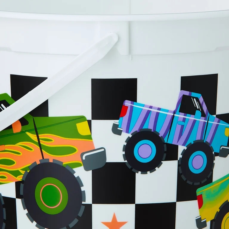 Checkered Monster Truck Plastic Bucket, Multicolor, 8" x 6.5", Easter by Way To Celebrate | Walmart (US)
