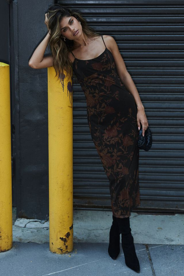 Amira Mesh Maxi Dress | Dynamite Clothing