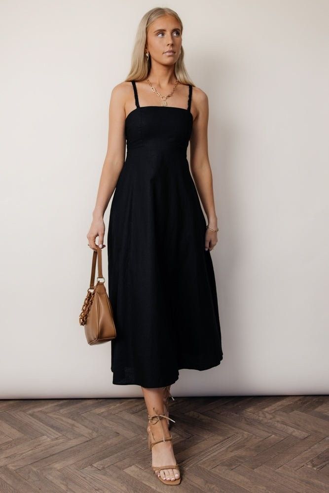 Margot Midi Dress in Black - böhme | Bohme