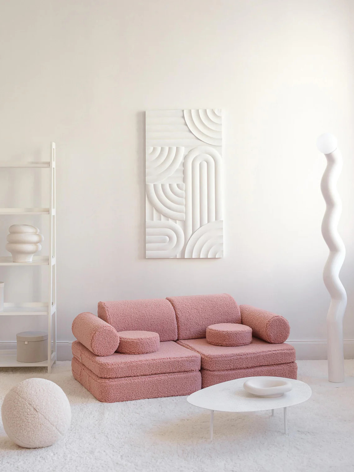 Modulares Kinder-Spielsofa Sugar aus Teddy, handgefertigt | Westwing EU