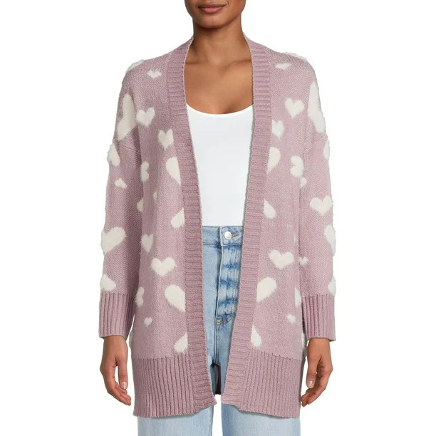 Debut Women's Heart Print Cardigan - Walmart.com | Walmart (US)