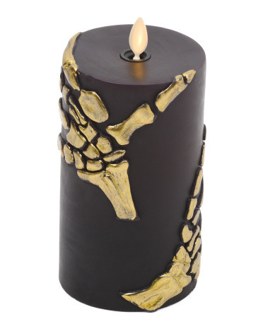 Skeleton Hand Led Pillar Candle | Marshalls